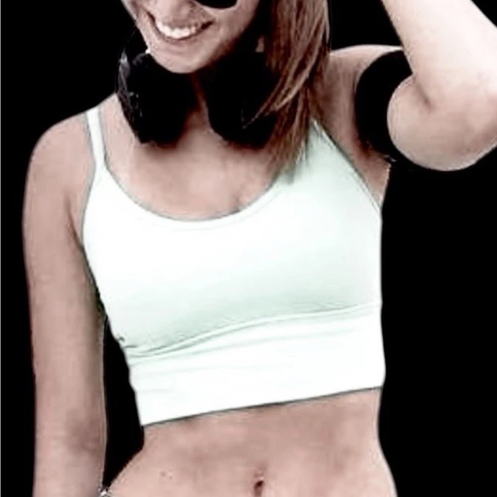 KSL white gym exercise bra Tank Top Sz M